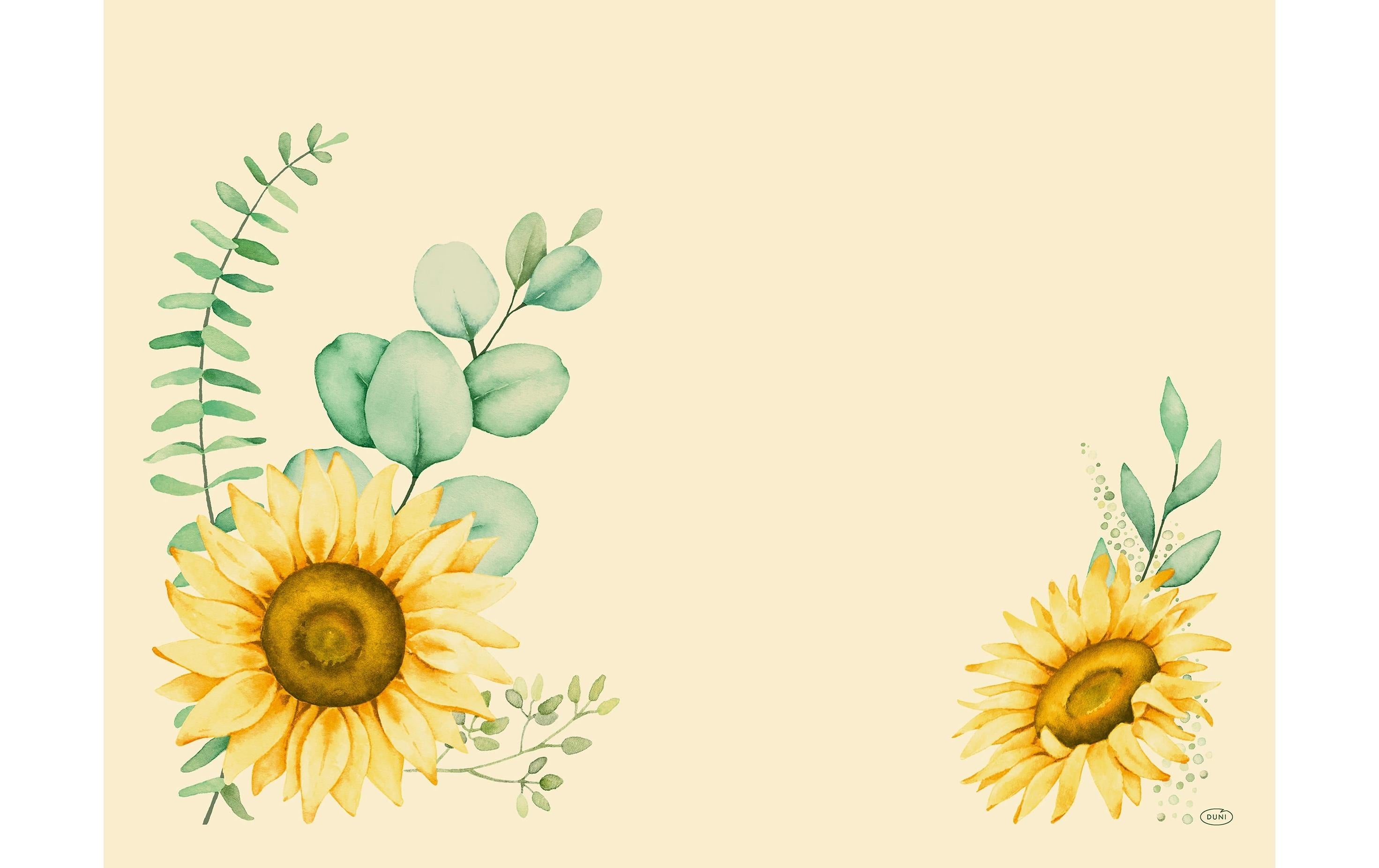 Duni Tischset Sunflower Dreams, Papier, quadratisch – 30 × 40 cm – Gelb – 500 Stk.