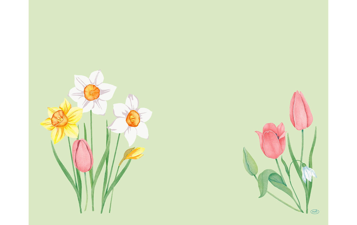 Duni Tischset Spring Melody, Bio Dunicel, quadratisch, 30 × 40 cm, grün – 100 Stk.