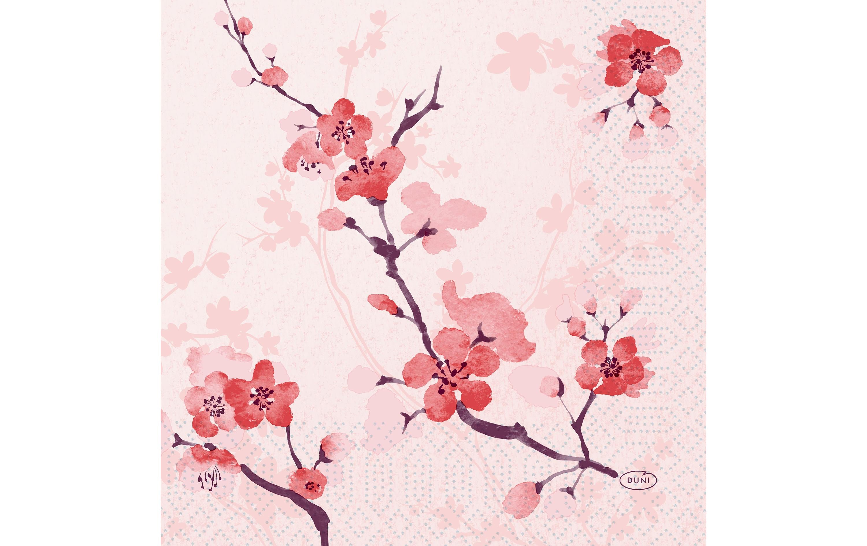 Duni Servietten Cherry Breeze rosa – 33 × 33 cm, 3-lagig – 500 Stück