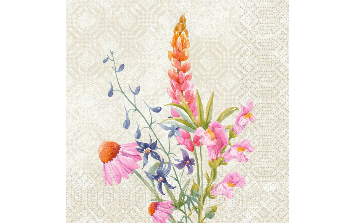 Duni Servietten Floret, mehrfarbig – 33 × 33 cm, 3-lagig – 50 Stück