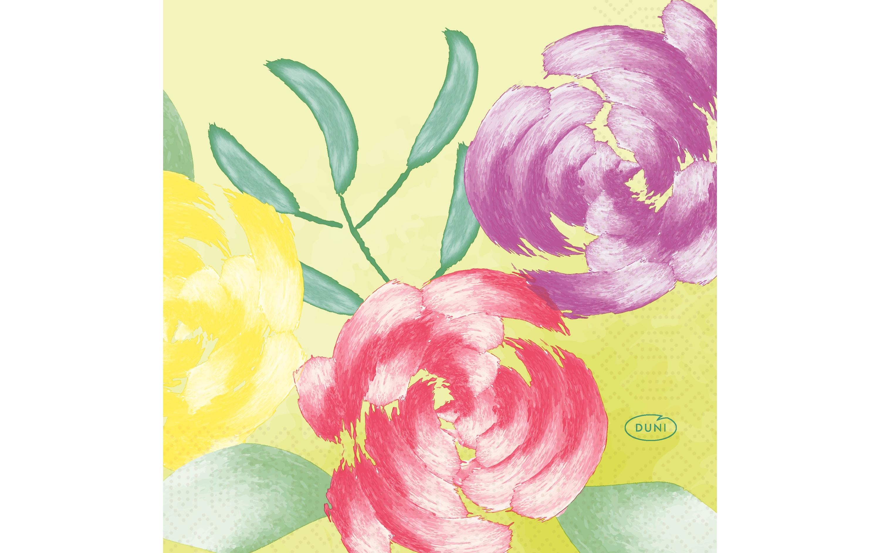 Duni Servietten Soft Tropics – mehrfarbig – 24 × 24 cm, 3-lagig