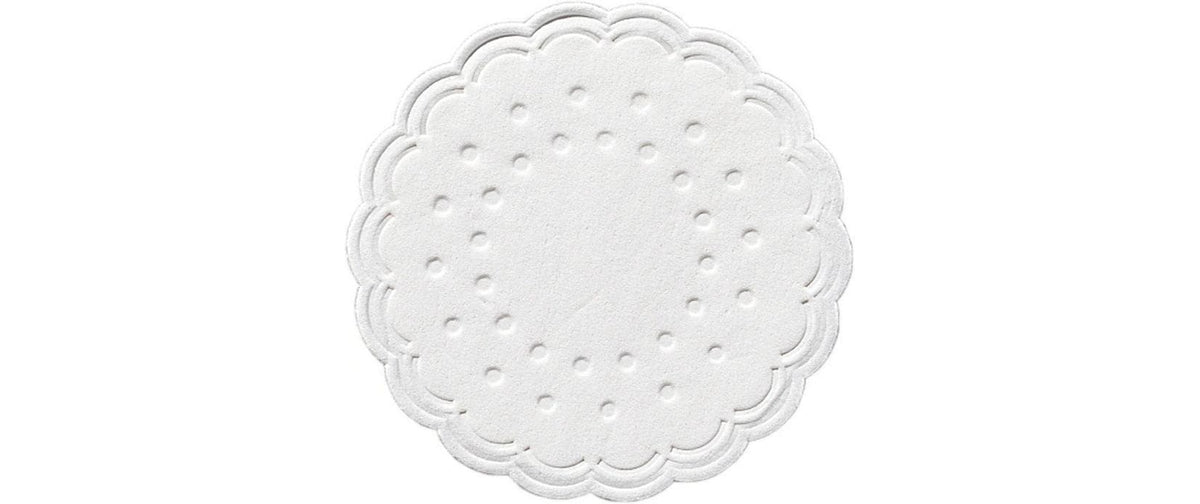 Duni Untersetzer, Papier/Karton, rund – Ø 7,5 cm, weiss – 250 Stk.