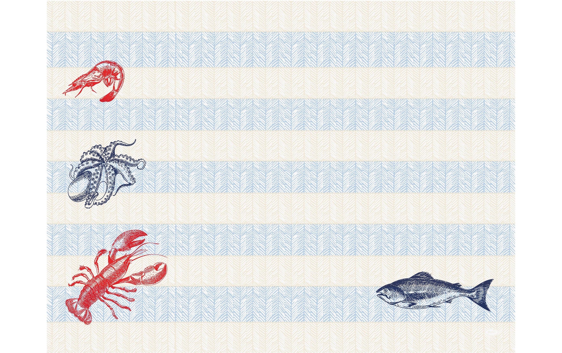 Duni Tischset Sea Delights, Papier, Rechteckig – 30 × 40 cm, Meerestiere – 1000 Stk.