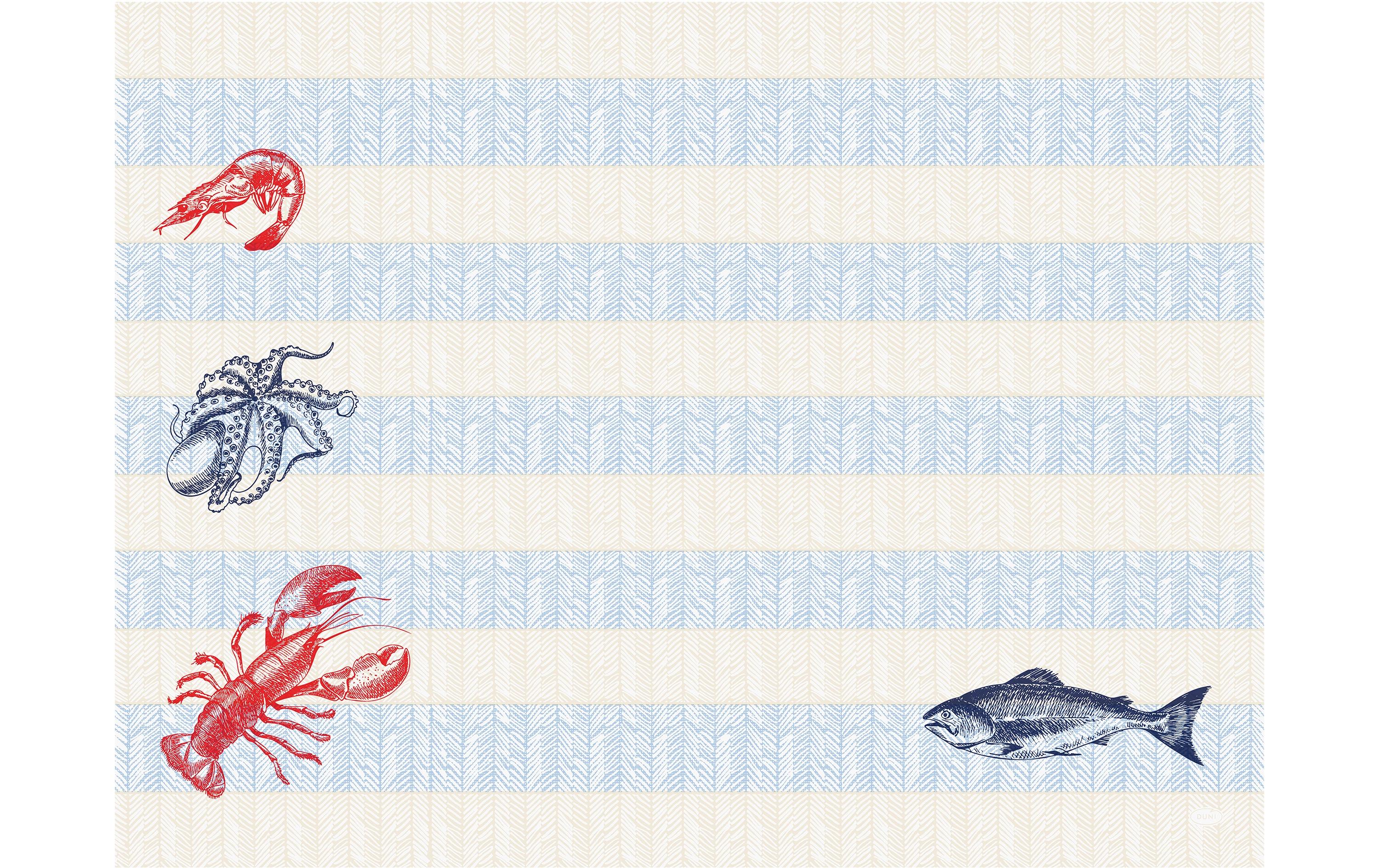 Duni Tischset Sea Delights, Papier, Rechteckig – 30 × 40 cm, Meerestiere – 1000 Stk.