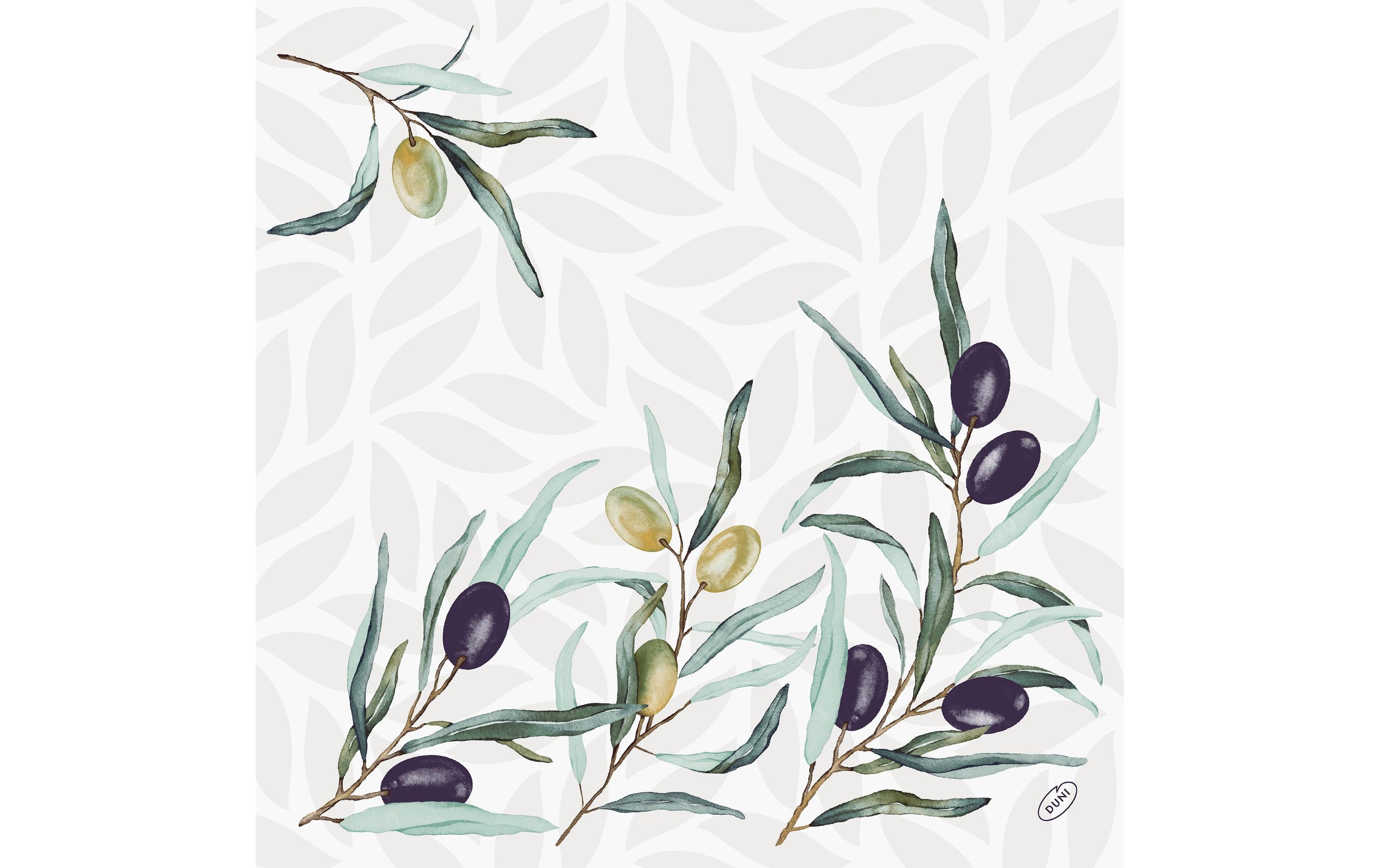 Duni Servietten Olive Garden – 40 × 40 cm, 3-lagig – 360 Stück