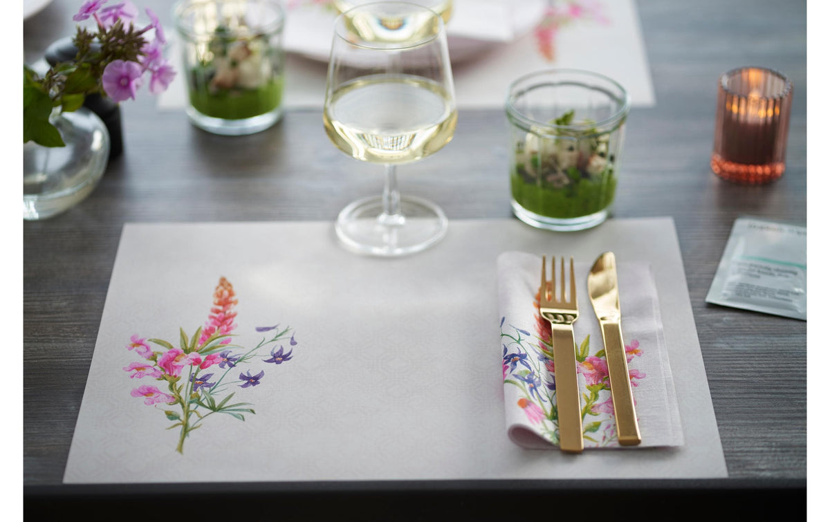 Duni Servietten Floret, mehrfarbig – 33 × 33 cm, 3-lagig – 50 Stück
