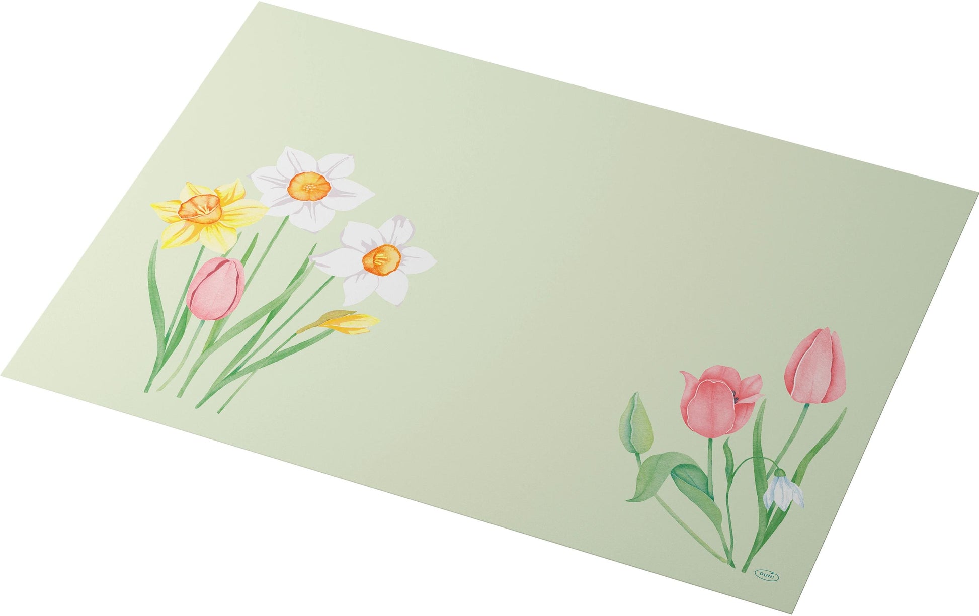 Duni Tischset Spring Melody, Bio Dunicel, quadratisch, 30 × 40 cm, grün – 100 Stk.