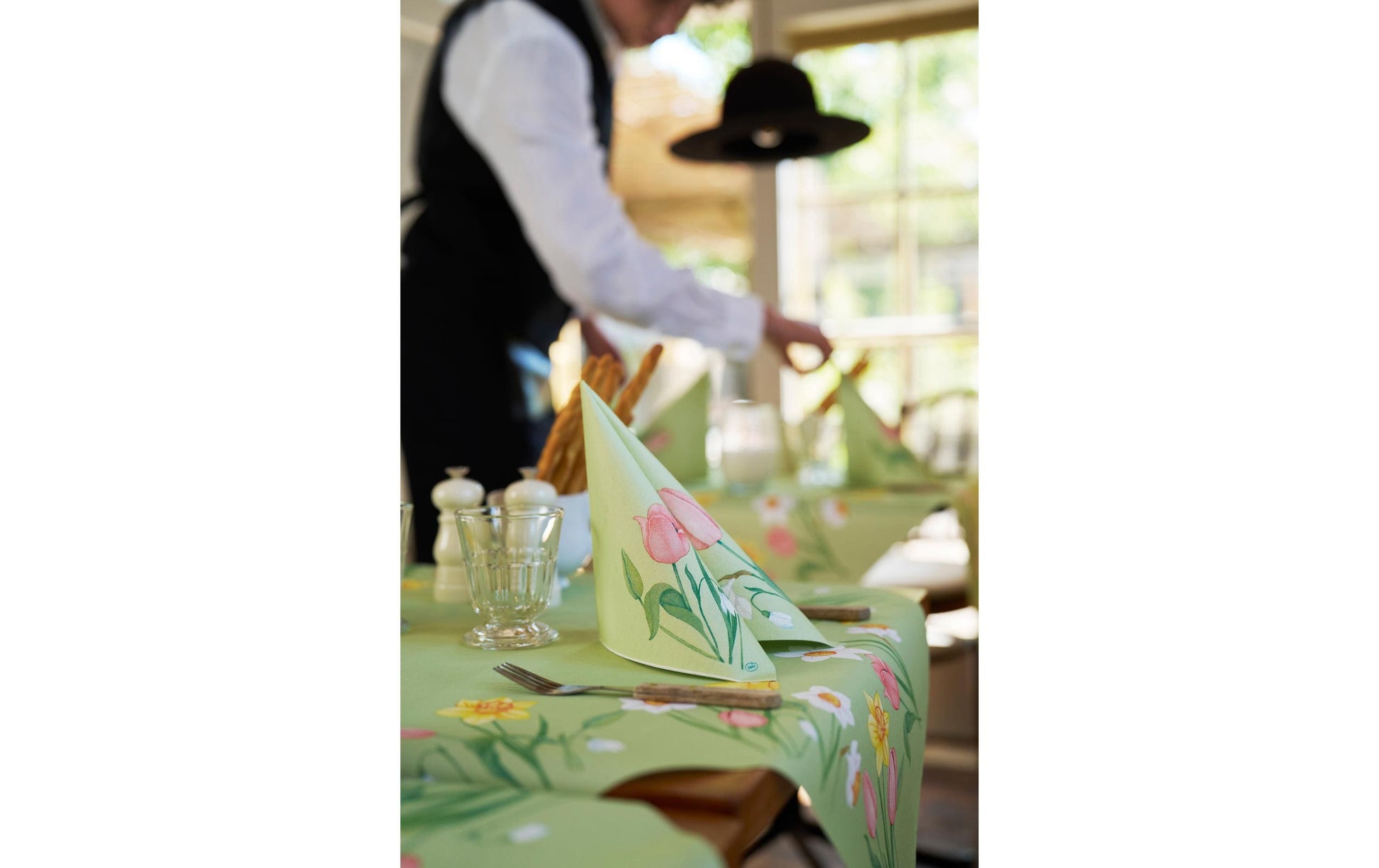 Duni Servietten Spring Melody, mehrfarbig – 40 × 40 cm, 3-lagig – 60 Stück