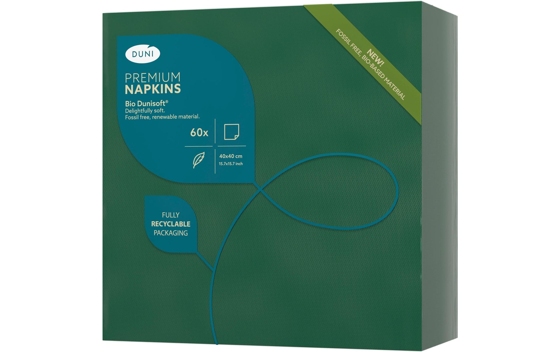 Duni Servietten – dunkelgrün – 40 × 40 cm, 1-lagig – 60 Stück