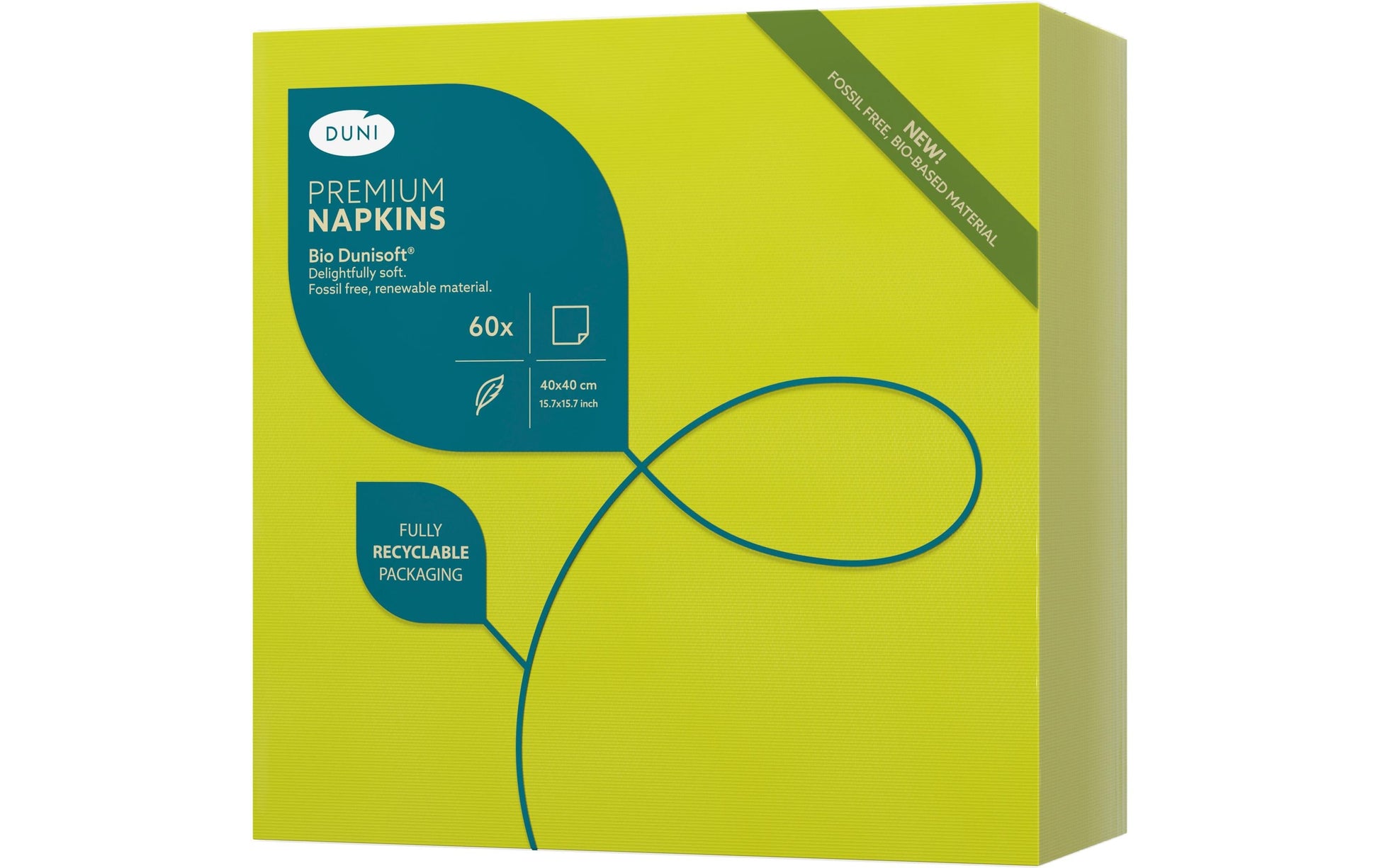 Duni Servietten – grün – 40 × 40 cm, einlagig – 60 Stück
