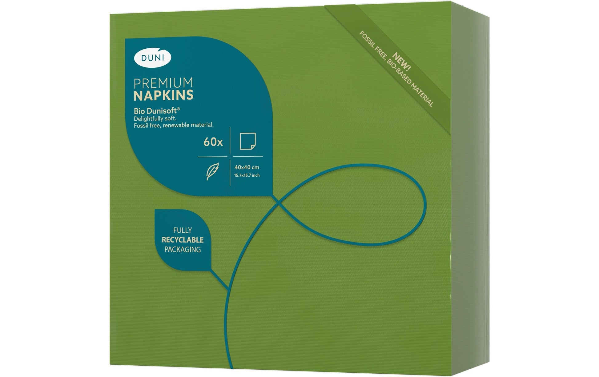 Duni Servietten – grün – 40 × 40 cm, 1-lagig – 60 Stück