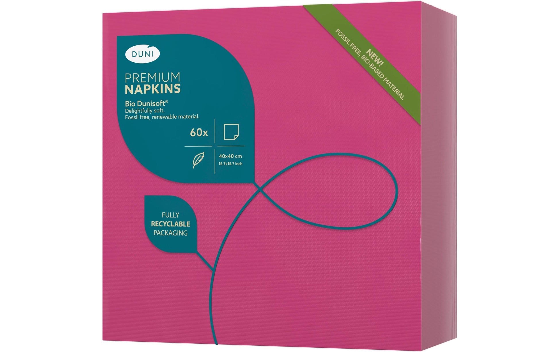 Duni Servietten – fuchsia – 40 × 40 cm, 1-lagig – 60 Stück