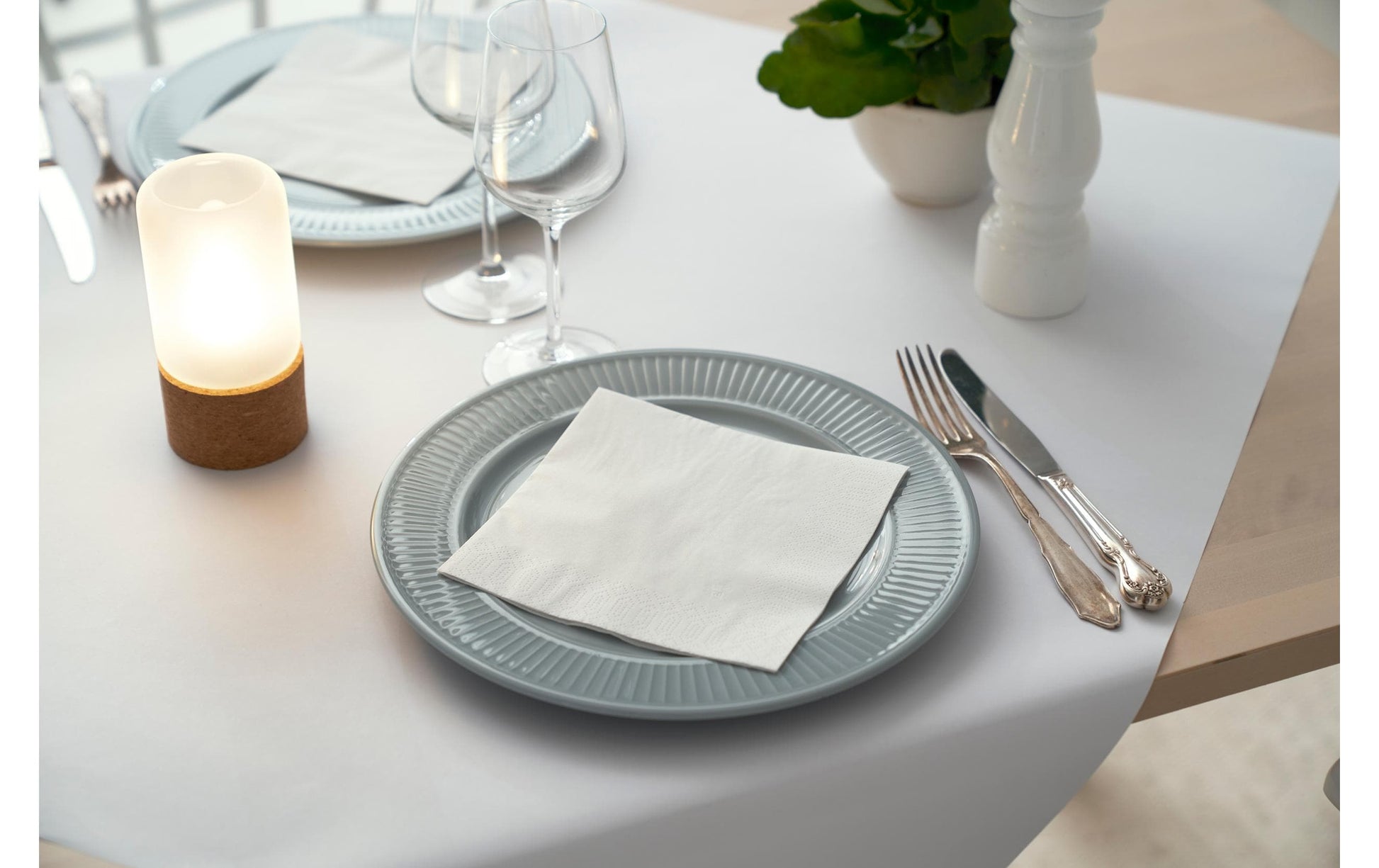 Duni Servietten – weiss – 40 × 40 cm, 3-lagig – 250 Stück