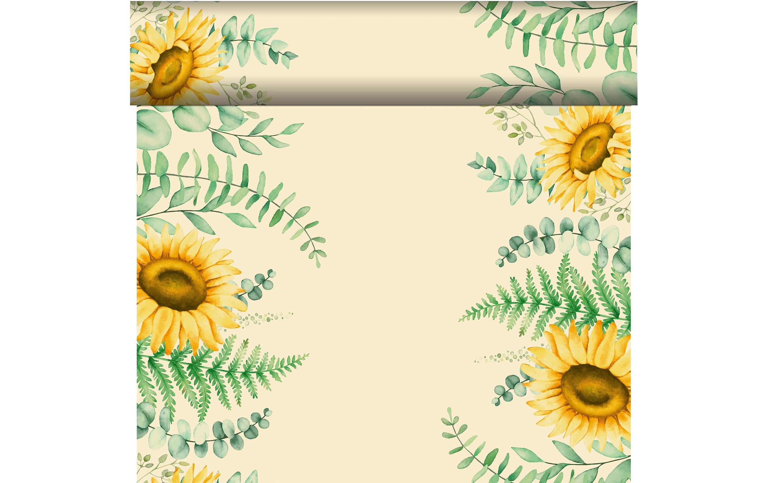Duni Tischdecke – 40×24 cm, Papier (Dunicel), Gelb/Grün, Sunflower Dreams