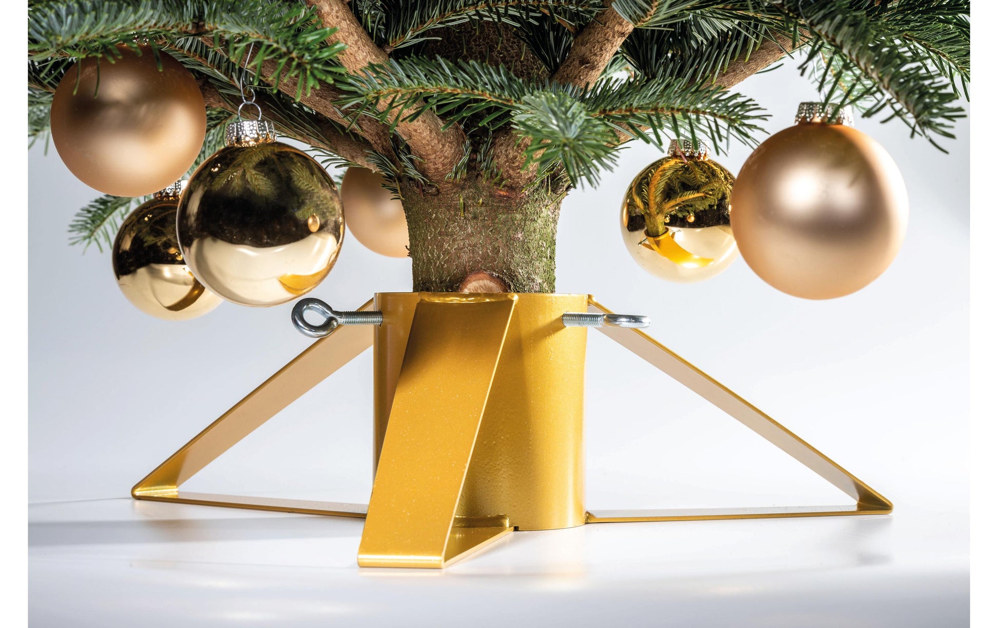 Alba-krapf Christbaumständer – Ø 48 × 13,5 cm – Stahl, Gold
