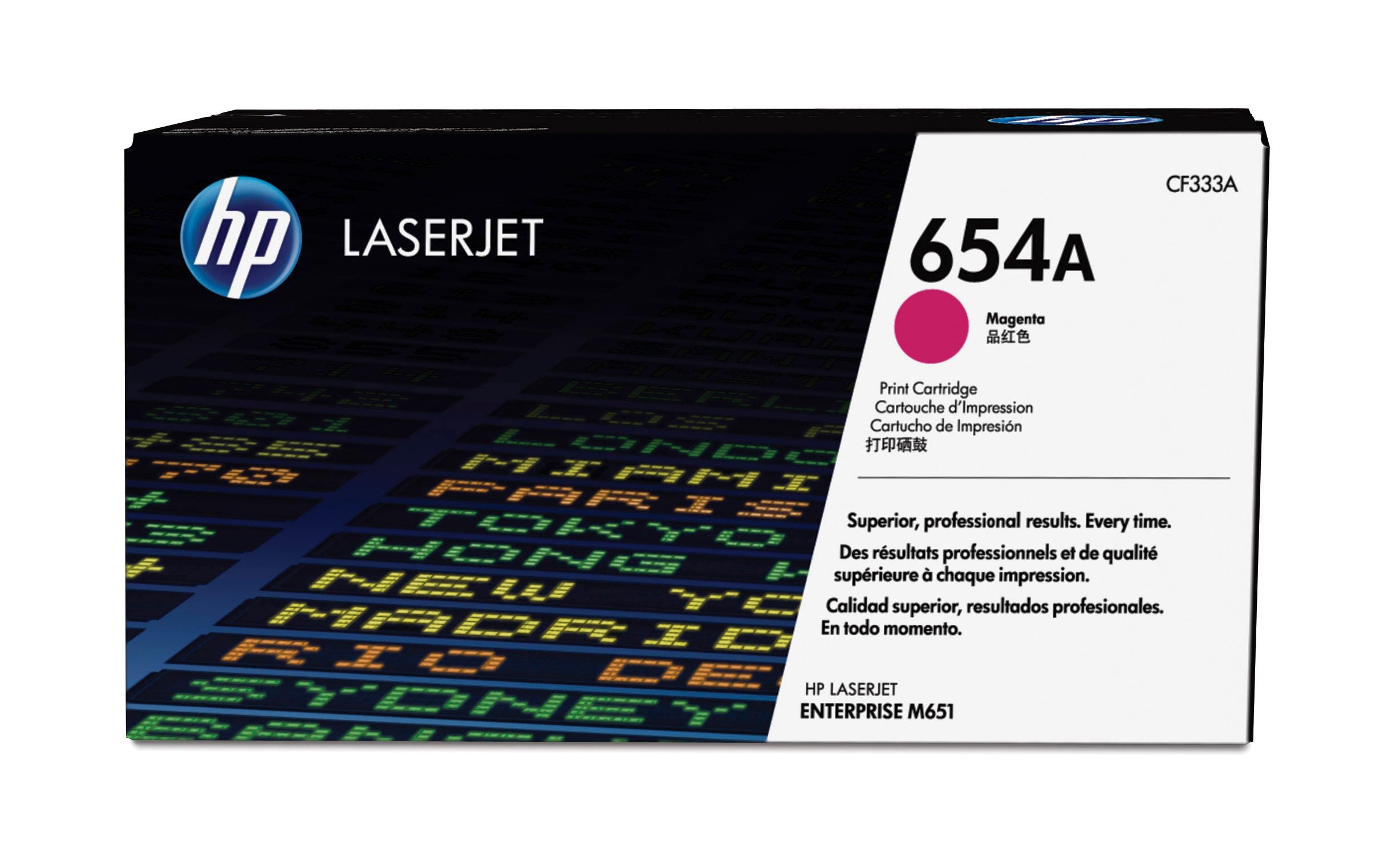 HP 654A CMYK Toner – Original –  – je ca. 20'500/15'000 Seiten – für HP Color LaserJet Enterprise M651