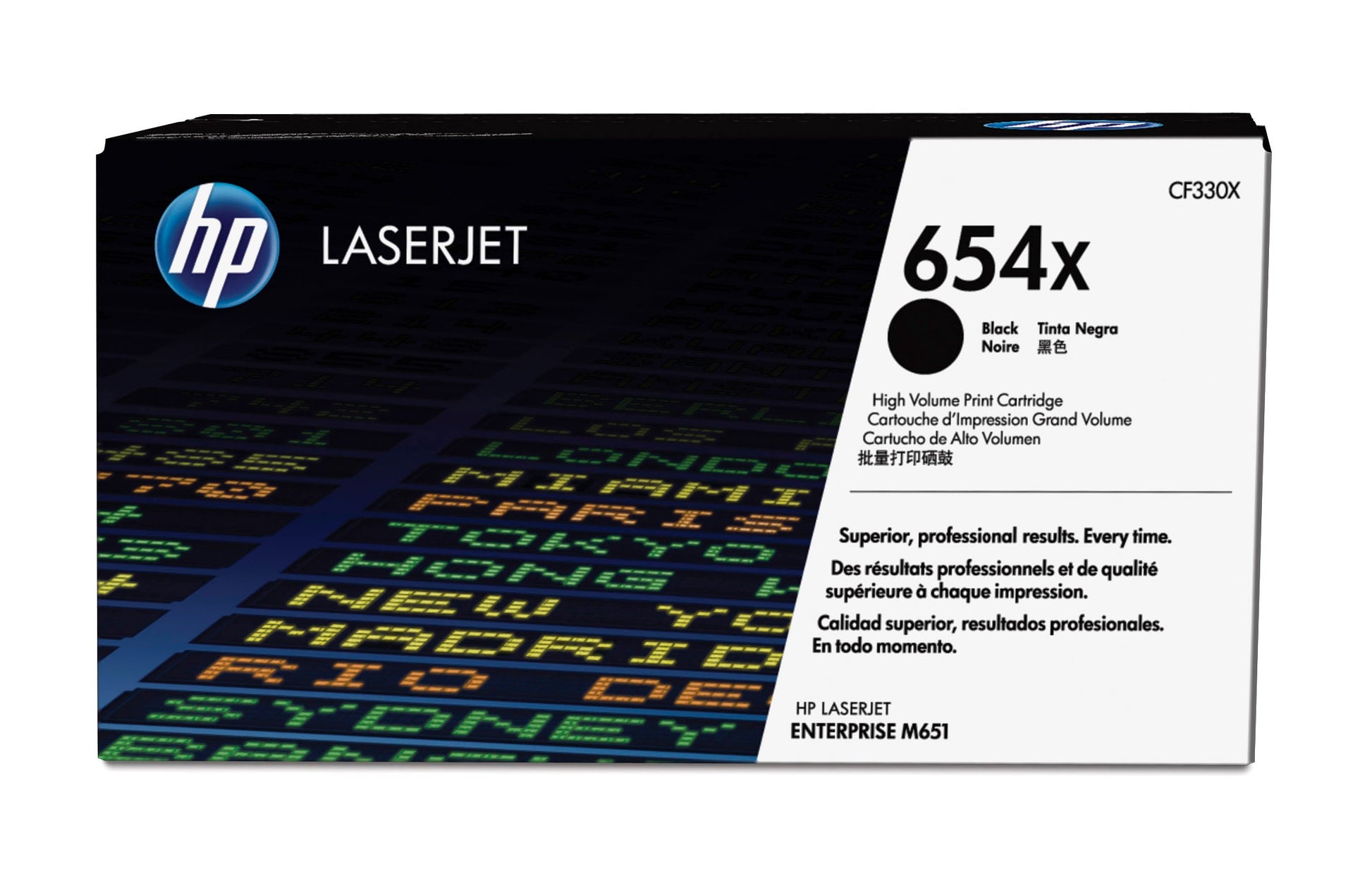 HP 654A CMYK Toner – Original –  – je ca. 20'500/15'000 Seiten – für HP Color LaserJet Enterprise M651