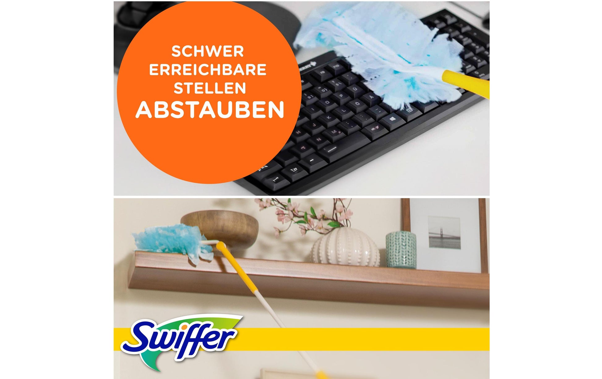 Swiffer Staubwedel Staubmagnet Starterset – Kunststoff – Gelb – 14,3 cm