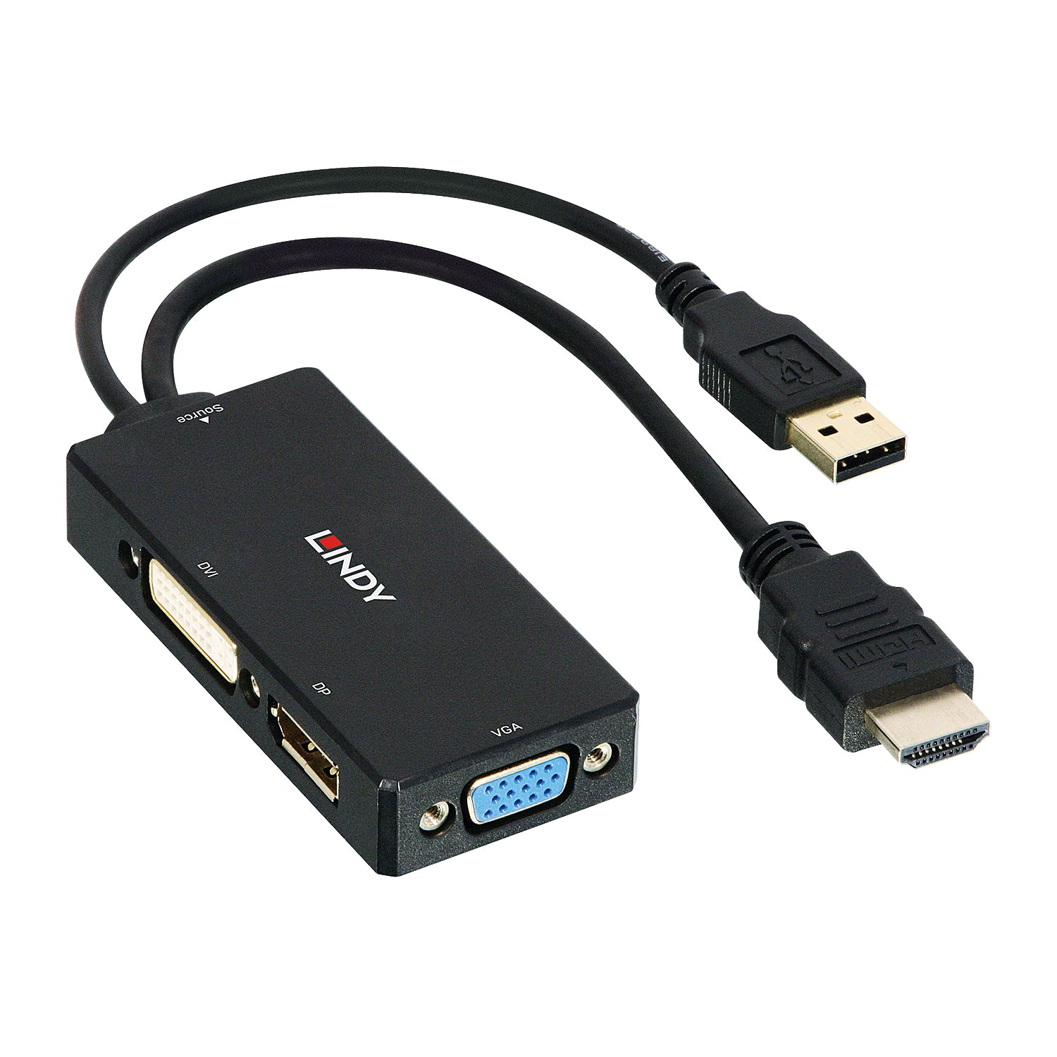 Lindy HDMI Multiport-Adapter – DisplayPort + DVI + VGA