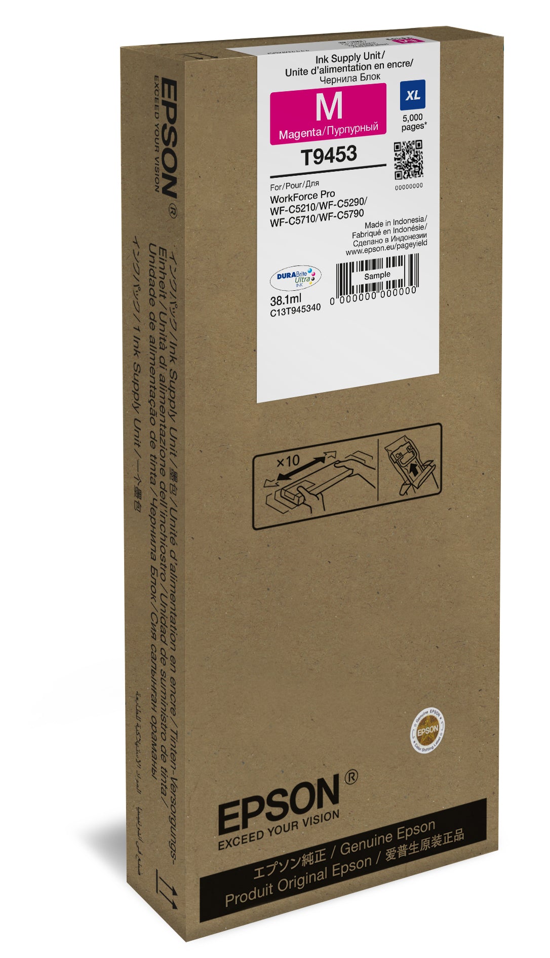 Epson Tintenpatrone C13T945340, magenta, XL, 5'000 Seiten, original – für WorkForce Pro WF-C5790DWF und andere