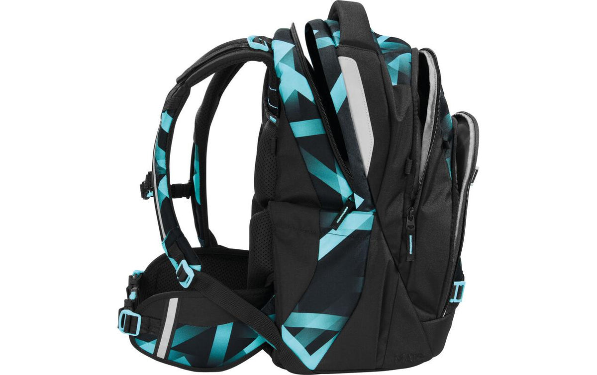 Coocazoo MATE Laser – Schulrucksack, Schwarz/Türkis, 30 l