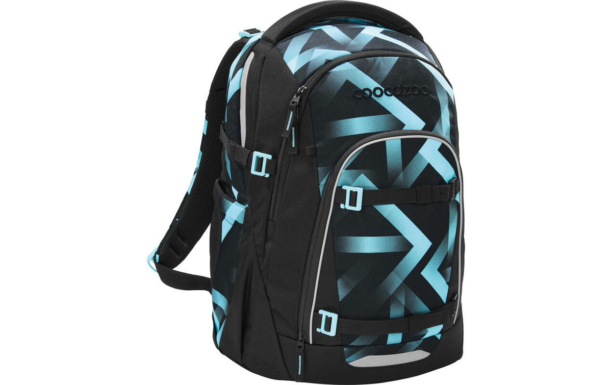 Coocazoo MATE Laser – Schulrucksack, Schwarz/Türkis, 30 l