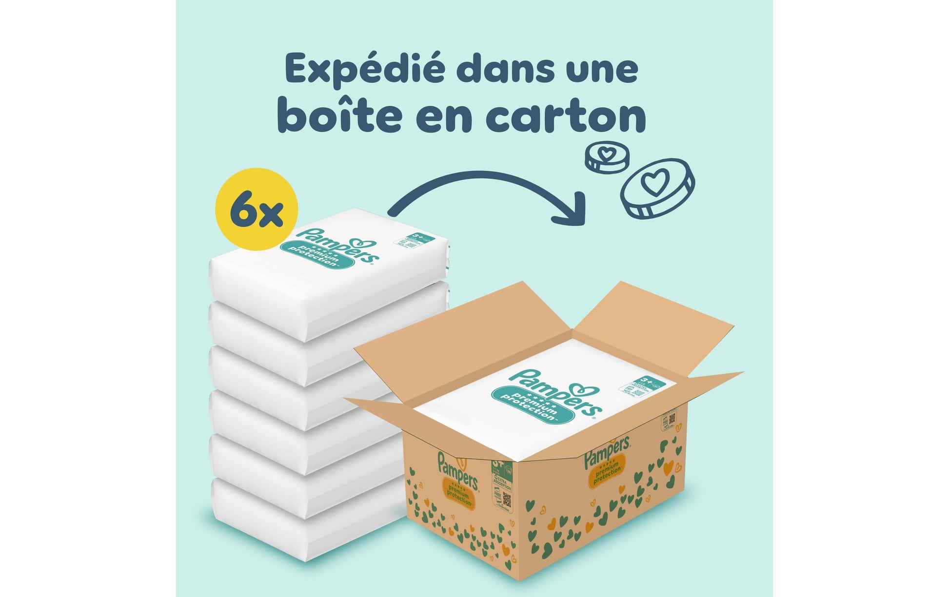 Pampers Windeln Premium Protection Gr. 3+ – 186 Stk – weiss