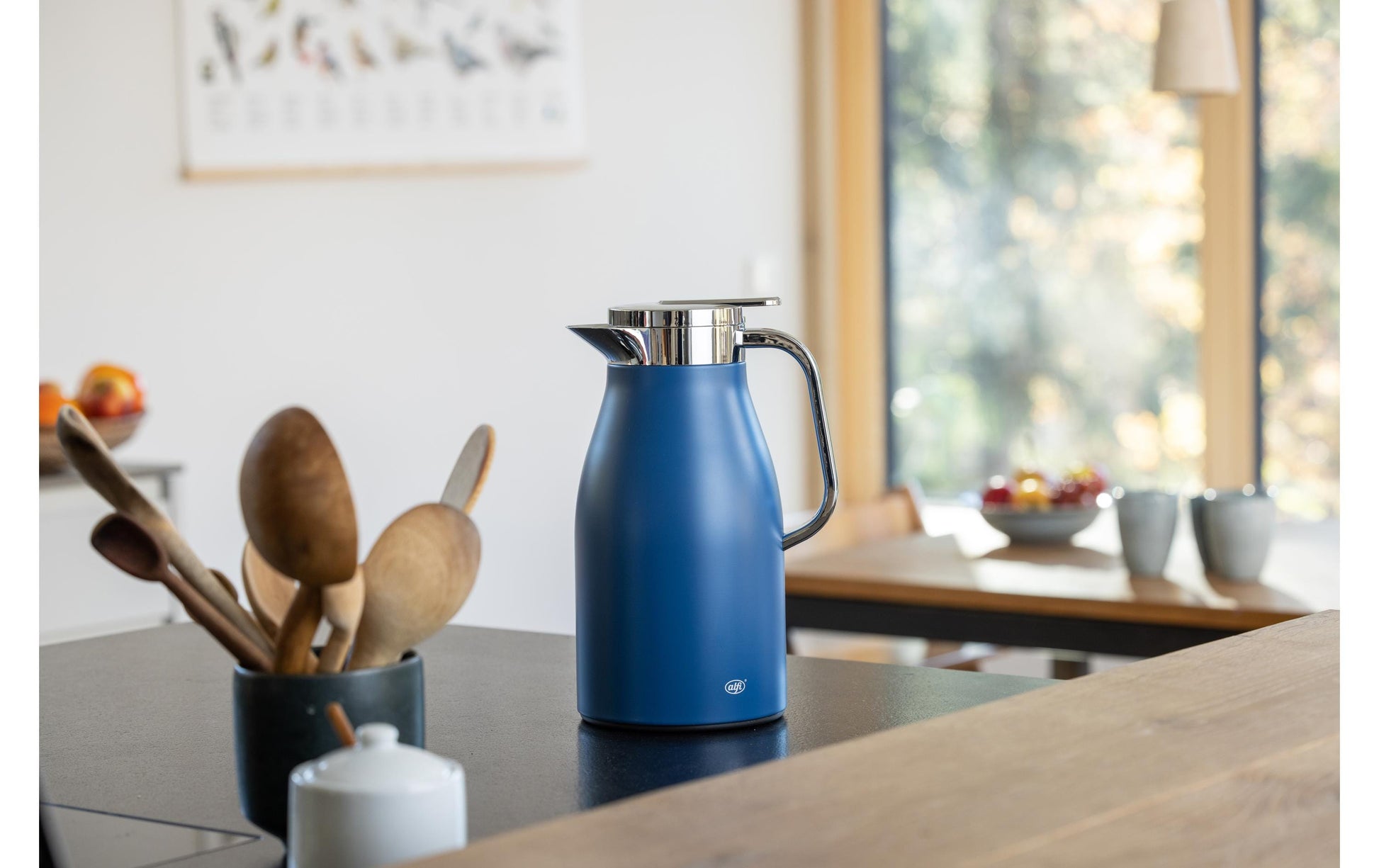 Alfi Thermoskanne Skyline – 1 l, Edelstahl, Blau