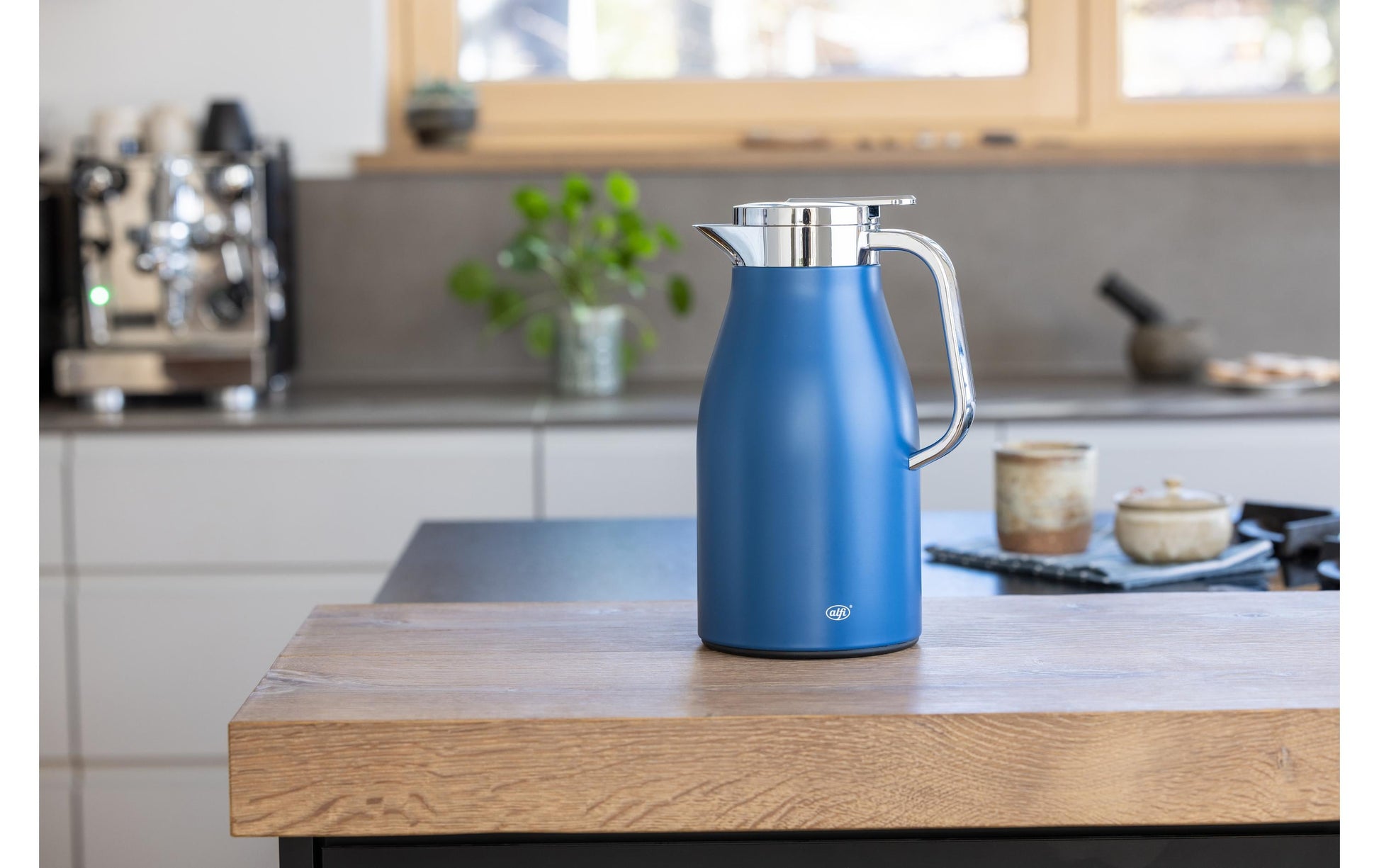 Alfi Thermoskanne Skyline – 1 l, Edelstahl, Blau