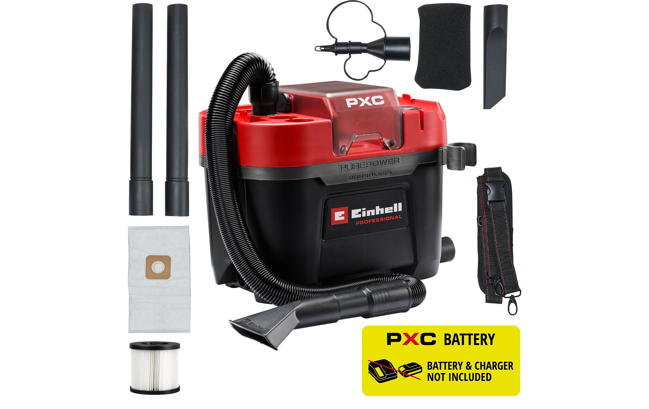 Einhell professional Einhell Nass-/Trockensauger TP-VC 18/10 Li BL L-Solo – 10 l, 18 V