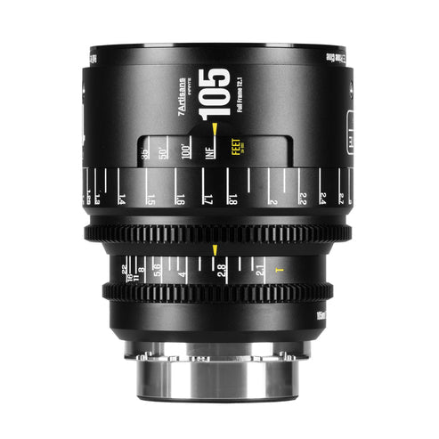 7Artisans 105T21B-PL INF Objektiv – 105 mm T/2,1, manuell, Filter 82 mm – für Arri PL-Bajonett – Schwarz