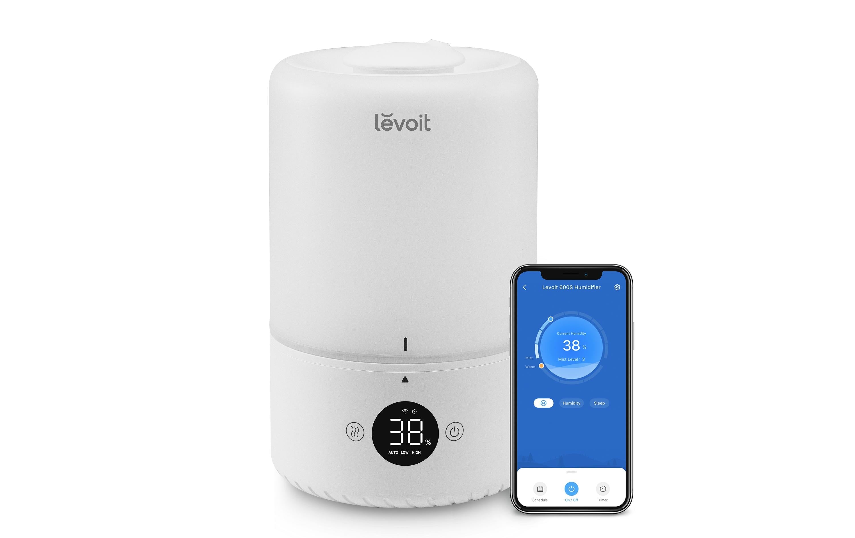 Levoit Luftbefeuchter Dual Smart-Top-Fill – Ultraschall, Tank 3 l, bis 27 m²
