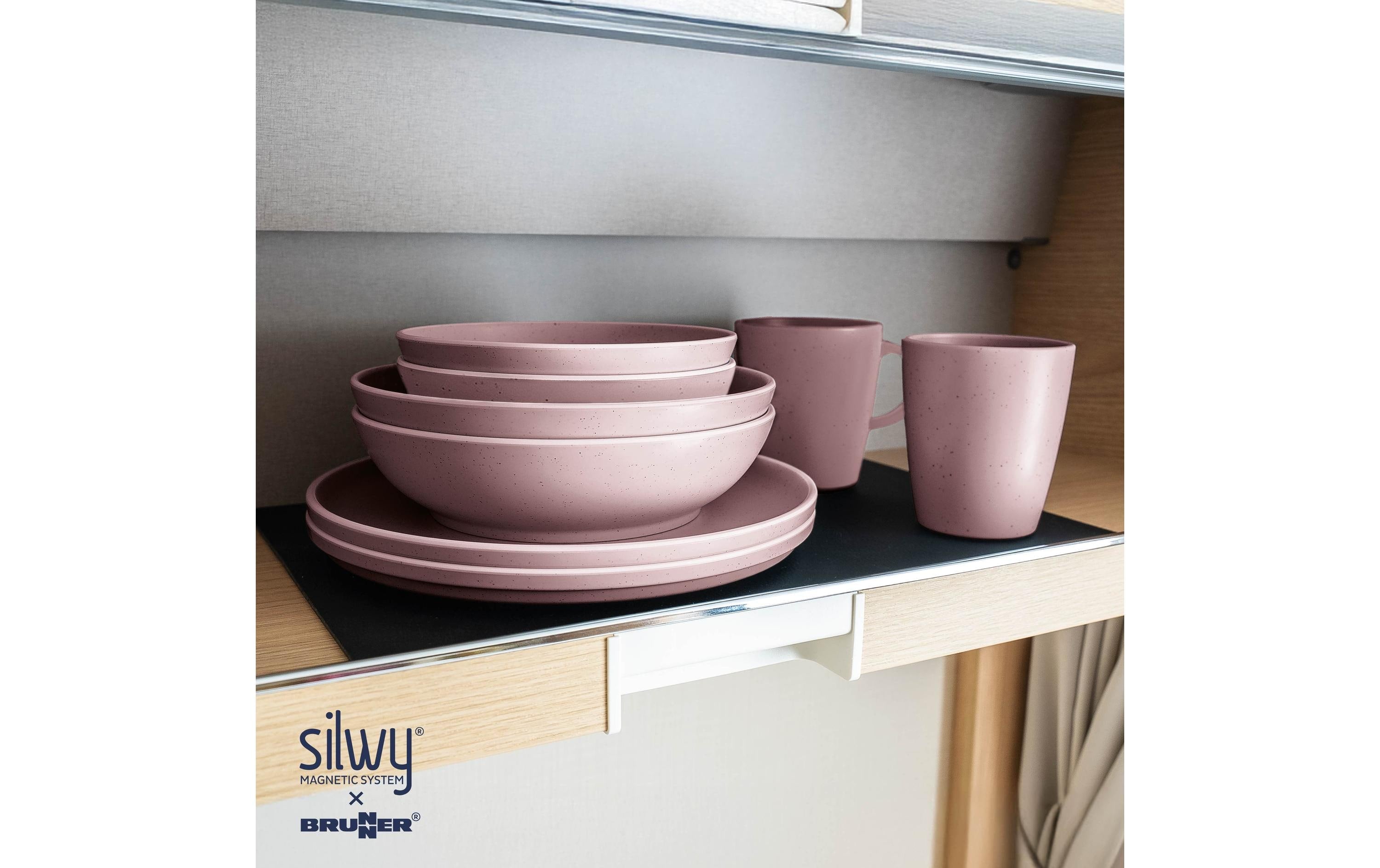 Silwy Geschirr-Set DOLOMIT ROSE – 300 ml, Kunststoff, Rosa, stapelbar