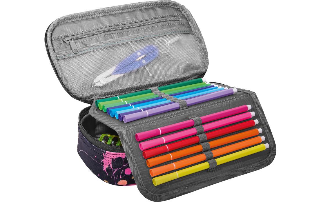 Coocazoo Colour Drift – Schlamperetui, gefüllt, mehrfarbig (orange, pink), Kunststoff, 6 × 24 × 11 cm, 1,5 l