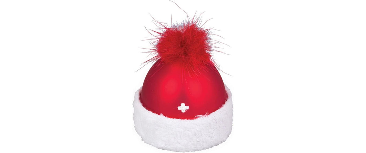 Creanorm Weihnachtskugel – Mütze mit CH-Kreuz – Glas, Mehrfarbig