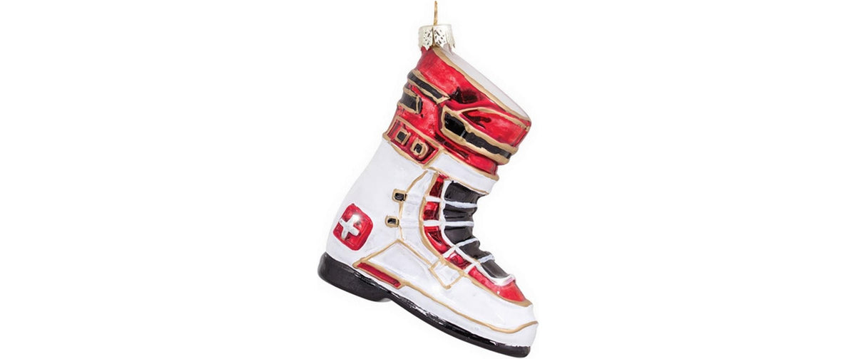 Creanorm Weihnachtskugel Skischuh – Glas, Rot