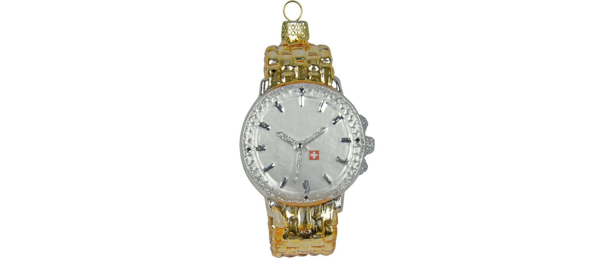 Creanorm Weihnachtskugel – Armbanduhr – Glas, Gold