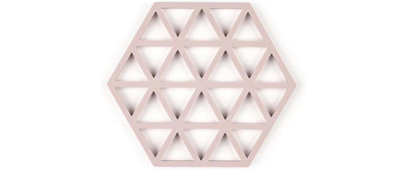 Zone Denmark Triangles – Topfuntersetzer 14 × 16 × 0,9 cm, Silikon, Rosa
