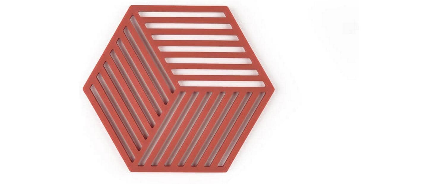 Zone Denmark Topfuntersetzer 14 × 16 × 0,9 cm, Silikon, Rot