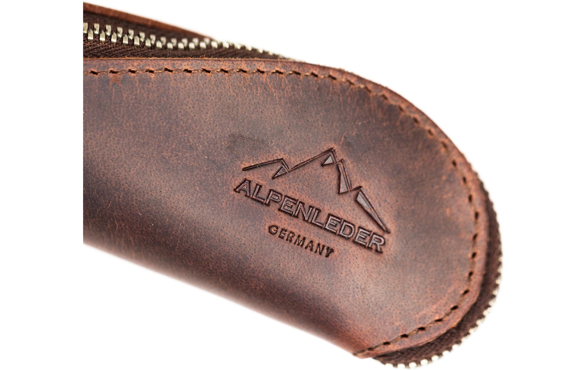 Alpenleder Schlamperetui, leer, Burgunder, Leder