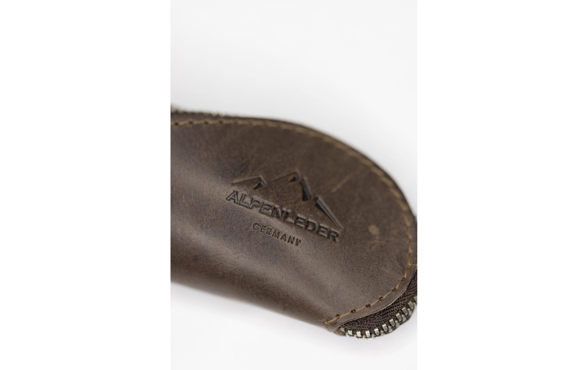 Alpenleder Schlamperetui, leer, dunkelbraun, Leder