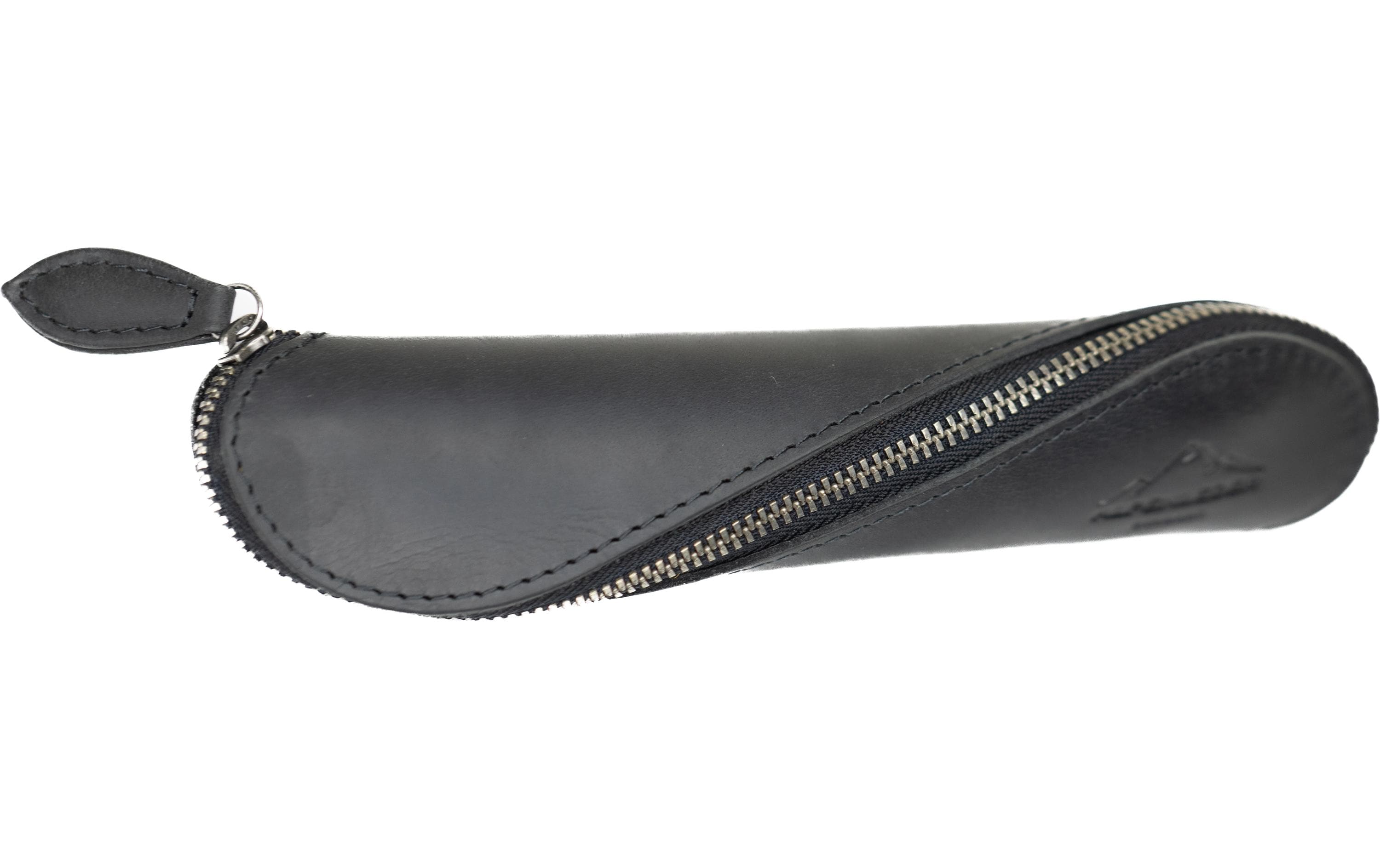 Alpenleder Drahdi – Schlamperetui, leer, schwarz, Leder