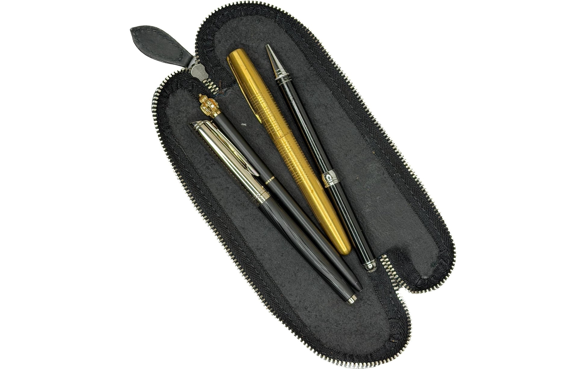 Alpenleder Drahdi – Schlamperetui, leer, schwarz, Leder