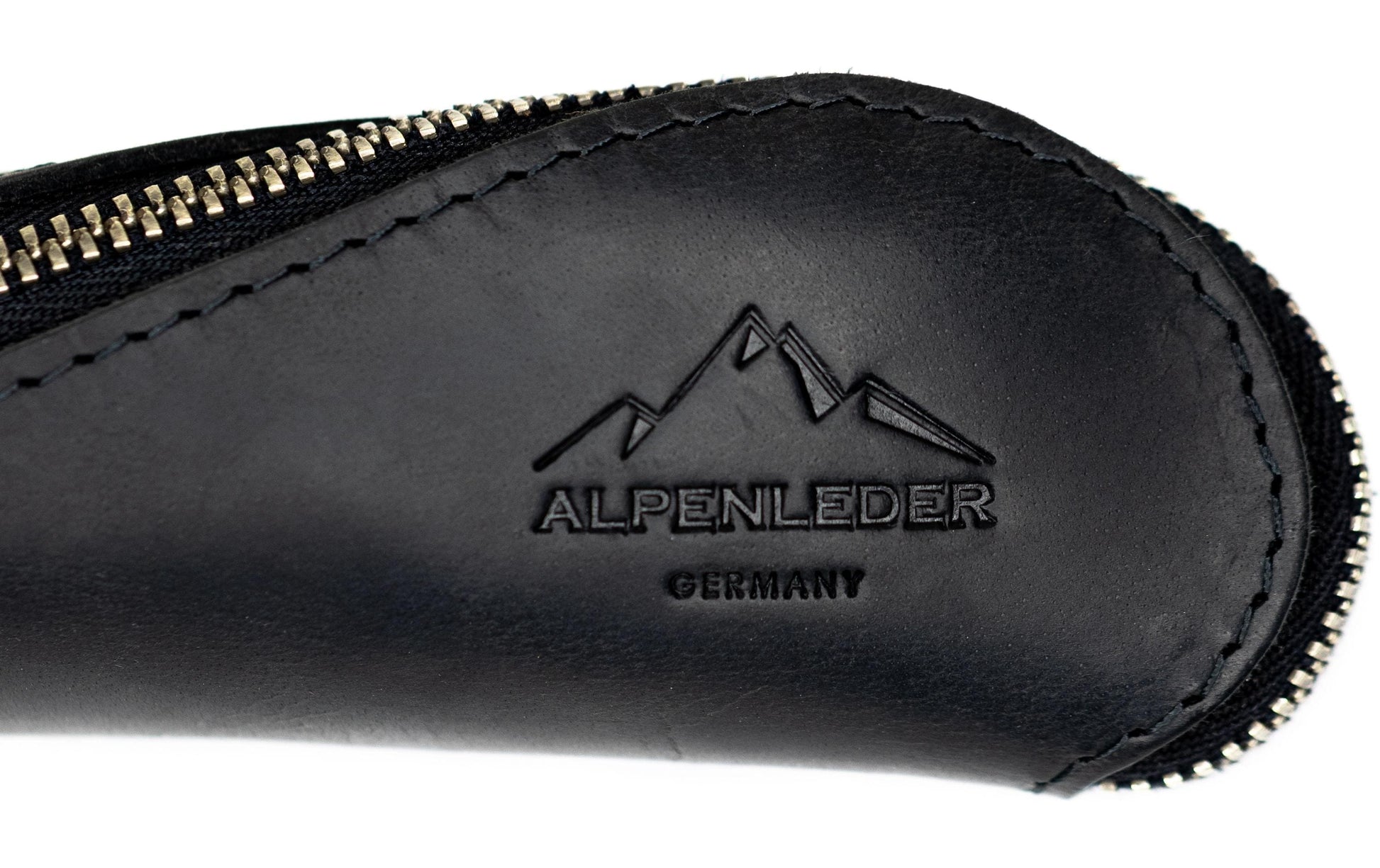 Alpenleder Drahdi – Schlamperetui, leer, schwarz, Leder