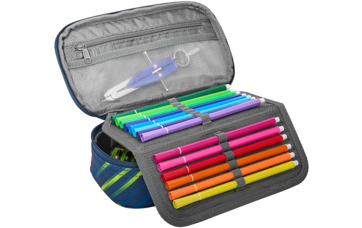 Coocazoo Fast Lime – Schlamperetui, gefüllt, gelb, Kunststoff, 6 × 24 × 11 cm
