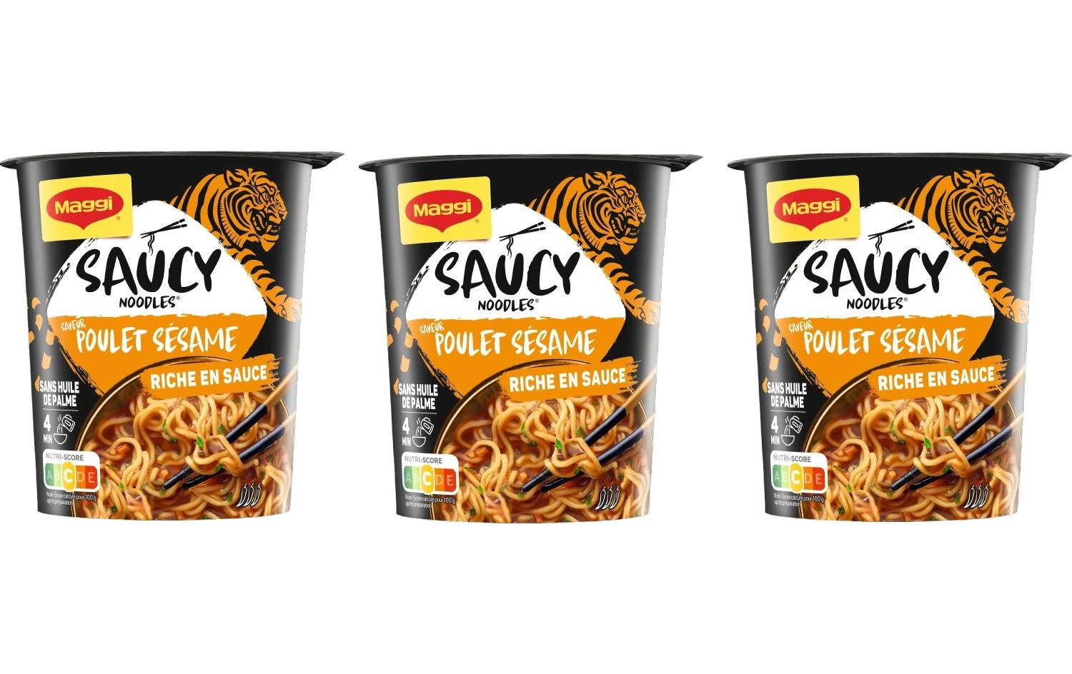 Maggi Instantnudeln Poulet & Sesam, vegetarisch – 3×75 g
