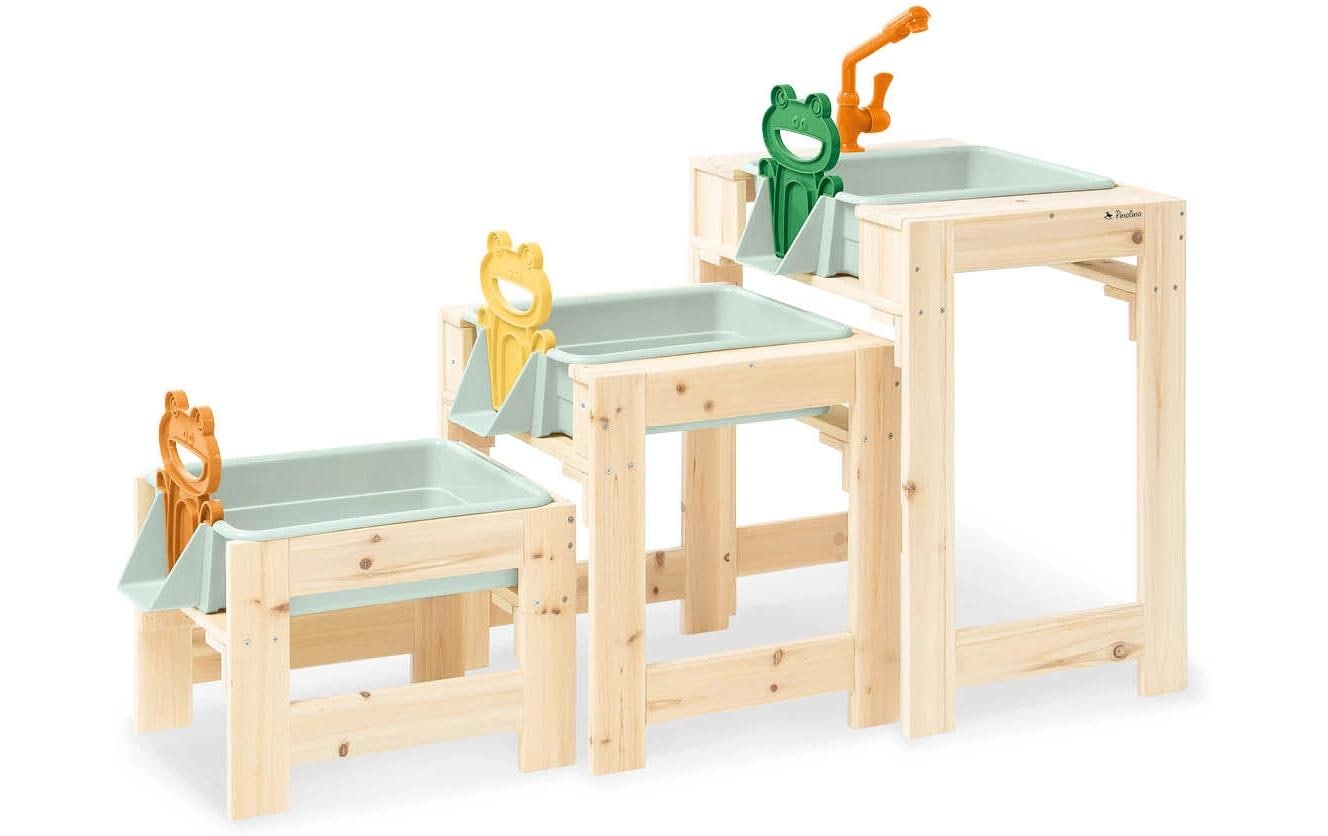 Pinolino Kinderträume Wasserspieltisch-Set – 98 × 61 × 39,5 cm – ab 2 Jahren – Massivholz, Beige