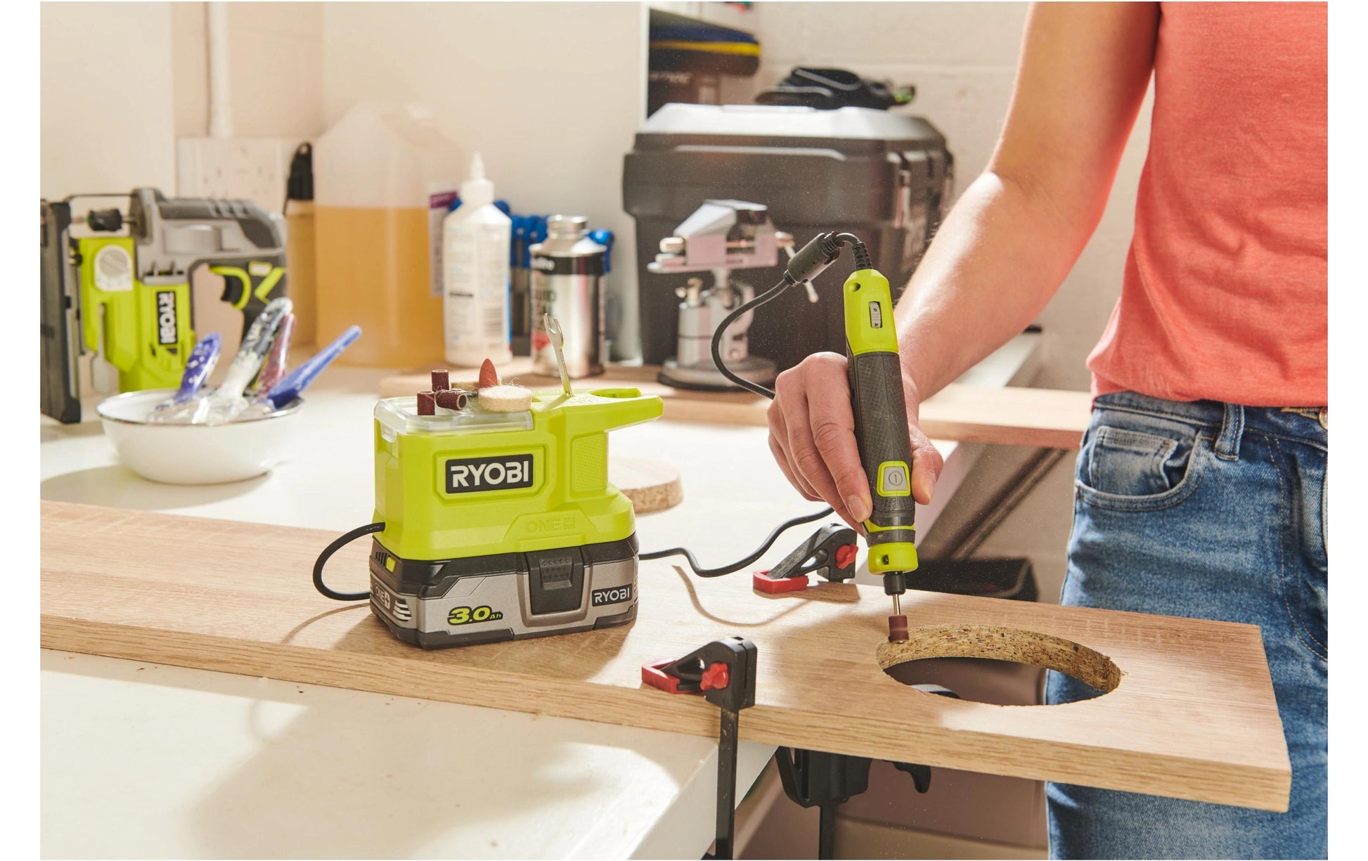 Ryobi RRT18-0 Akku-Rotationswerkzeug – 18 V – Spannzange – Solo – ONE+