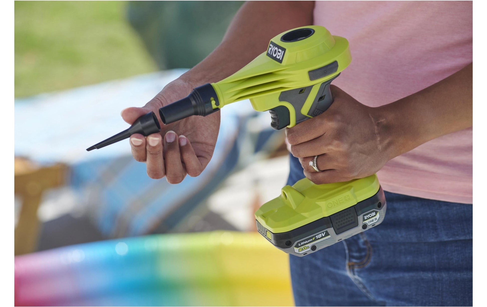 Ryobi werkstatt Ryobi RVI18-0 Akku-Luftpumpe – 18 V – 250 l/min, 0,034 bar – Solo