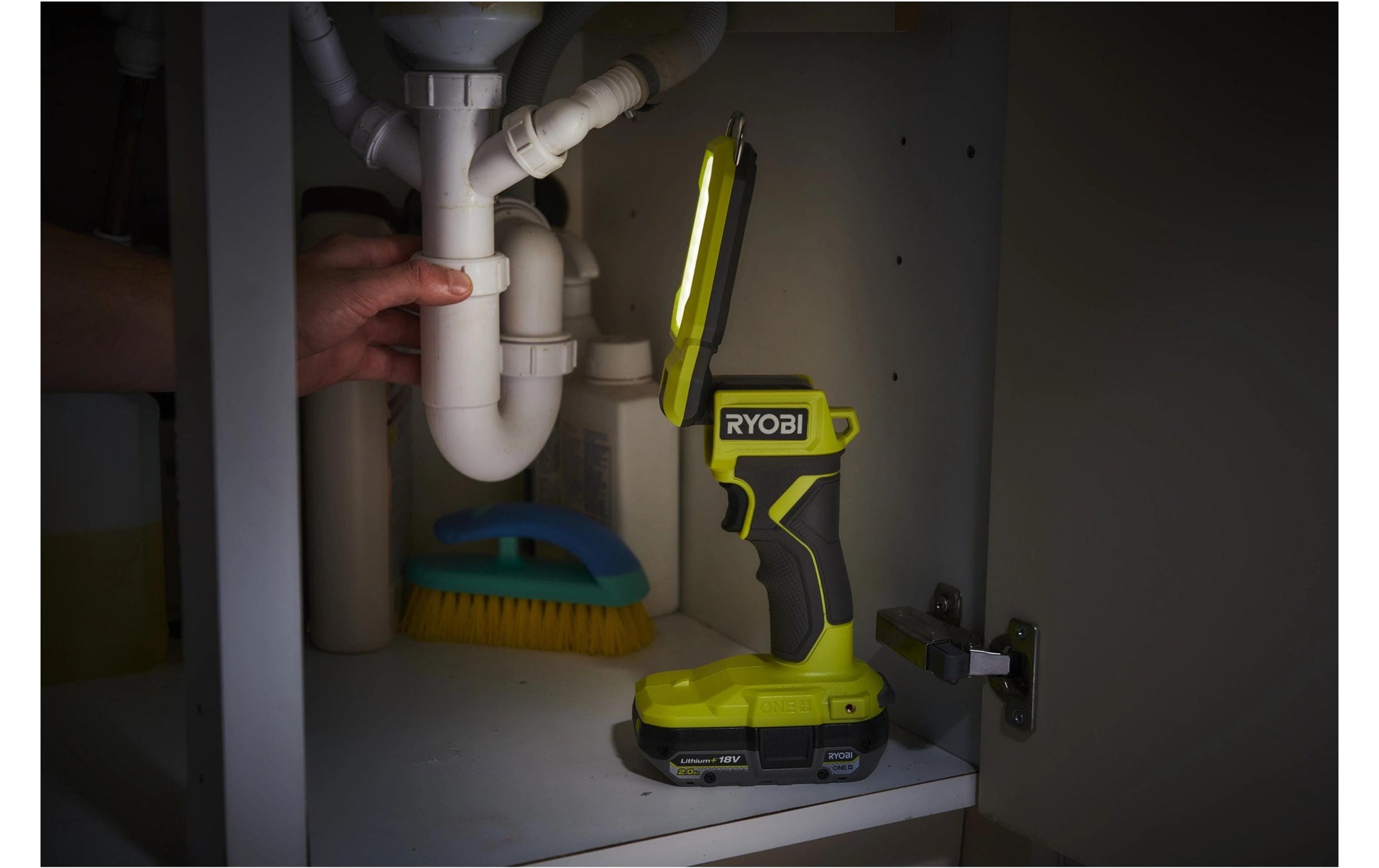 Ryobi werkstatt Ryobi Arbeitsleuchte RSL18-0 – 800 lm, 18 V Akku, dimmbar – Grün